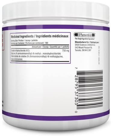 SD Pharmaceuticals CREATINE HCL - 300g - Enhance ATP Energy Metabolism - Maximizes Levels of Phosphocreatine - Muscle Cell Volume & Protein Synthesis - Satellite Cell Activity - Ultra Concentrated Form (Unflavoured 135g) Unflavored 135.0 g (Pack of 1) - Buy Online on SooperMarket.com