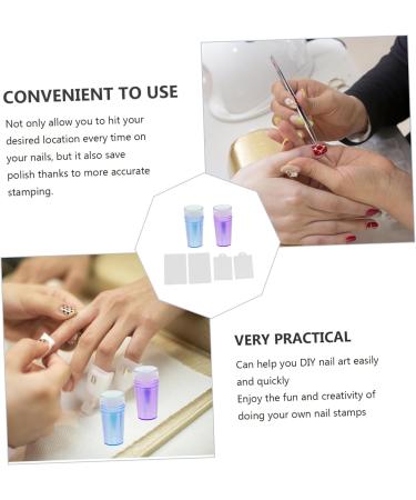 IMIKEYA 2 Sets Nail Stamp Girls Suit Nail Art Stencils Pro Tools Silicone Manicure Art Stamper Gel for Nails Manicure Kit Jelly Stamper Clear Fully Transparent Silica Gel Aurora 6.5X3X3CM Purple Blue - Buy Online on SooperMarket.com