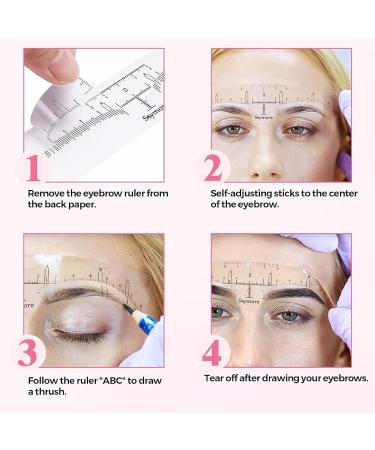 Skymore Eyebrow Ruler 100Pcs - Disposable Microblading Stencil & Shape Kit for Perfect Brows | 3-Minute Makeup Tool - Buy Online on SooperMarket.com