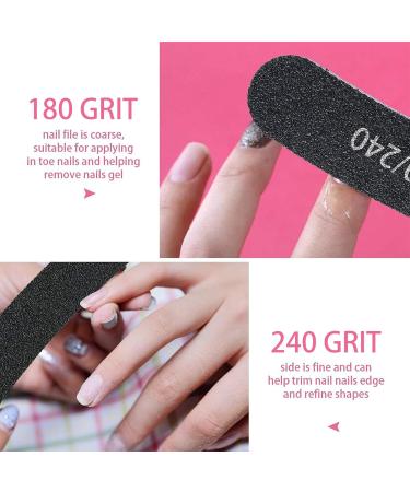 Uraqt 15-Piece Nail Files Set - Double-Sided Disposable Gel Nail Files 180/240 Grit in Purple & Black - Perfect Nail Care Tools & Accessories - Buy Online on SooperMarket.com