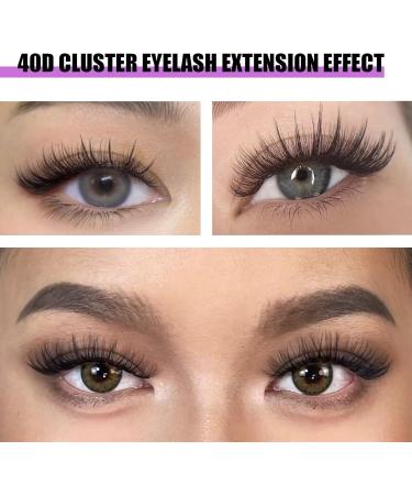 240pcs 40D 0.07 D Curl Cluster Eyelash Extensions - Soft Natural False Eyelashes DIY At Home - 12mm Length - Pack of 1 - Buy Online on SooperMarket.com