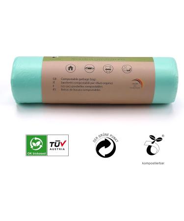 Zuras 10L Organic Waste Bags - 150 Compostable Biodegradable Tear-Resistant & Waterproof | DIN EN 13432 Certified - Buy Online on SooperMarket.com