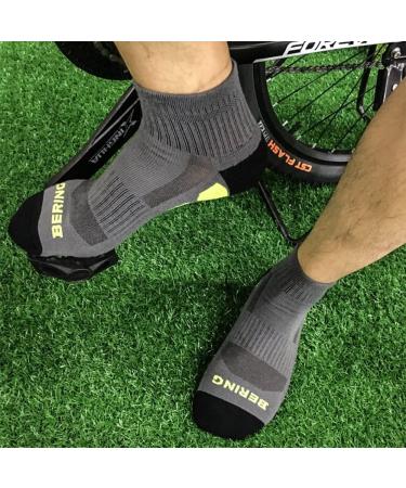 BERING Men's Athletic Ankle Socks (6 Pack) Graphite Grey 9-12 - Ideal for Workout, Running, Tennis - Buy Online on SooperMarket.com