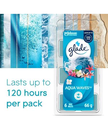 Glade Wax Melts Air Freshener and Odor Eliminator Scented Essential Oils for Home and Bathroom Aqua Waves 6 Count 343754 - Buy Online on SooperMarket.com