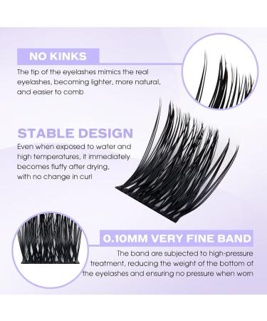 Cluster Eyelash Extensions - D Curl Mixed Individual Lashes 0.07mm 12-16mm | Soft Fluffy DIY Lash Extensions - Wendy Lash Clusters - Buy Online on SooperMarket.com