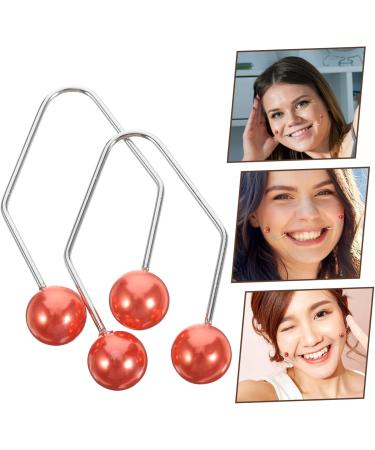 BELLIFFY 1 Pair Dimple Trainer Face Dimples Trainer Dimples Maker Facial Exerciser Face Dimples Shaper Trainer for Dimples Facial Tools Cheeks Clip Face Exerciser Tool Dimples Exerciser 4.30X2.50X0.80CM Red - Buy Online on SooperMarket.com
