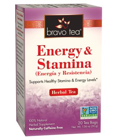 Bravo Tea Energy and Stamina Caffeine Free 20 Tea Bags