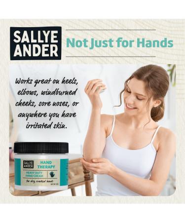 Sallye Ander Heavy Duty Hand Therapy Cream 2oz - Best Hand Cream for Dry Cracked Hands - Repair & Moisturize Dry Skin with Natural Essential Oils - For Men & Women - Buy Online on SooperMarket.com