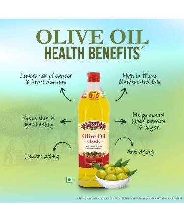 Borges Classic Olive Oil Edible Premium Grade Ideal For Specialty cooking Mediterranean dishes like pizza pasta Healthy Cooking Oil For Daily Use - 2L - Buy Online on SooperMarket.com