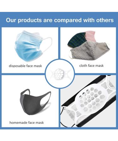 3D Silicone Bracket for Bandana - Mask Inner Support Frame for More Breathing Comfort (10 White) - Buy Online on SooperMarket.com