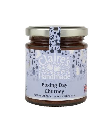 Claire's Handmade Boxing Day Chutney Christmas Treat Mellow and Warming Traditionally Made Gluten Free GMO Free Suitable for Vegetarians and Vegans 200 g Jar
