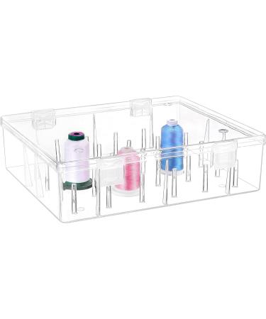 New brothread Tall & Clear Storage Box/Organizer for 30 Spools - Embroidery & Cotton Thread Holder Compatible with Isacord, Floriani, Madeira, Glide - 1X30 - Buy Online on SooperMarket.com