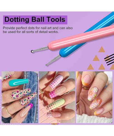 Saviland 8pcs Nail Art Brushes Set - Color Handle Gel Polish Painting Tools for Salon & DIY Manicure - Nail Extension Gel Brush, Liner Brush, Dotting Pen - Buy Online on SooperMarket.com