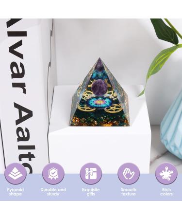 GLMFAN Healing Crystal and Stone 2.4" Orgone Pyramid for Positive Energy Amethyst Crystal Decors Gifts Protection Crystals Energy Generator Blance Chakras Meditation Aids Sleep Attract Wealth Lucky (Black Stone) - Buy Online on SooperMarket.com