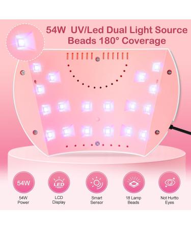 UV Nail Lamp Nail Dryer 54W UV Lamps for Gel Nails Nail UV Lamp Led Nail Lamp with 3 Timer Auto Sensor LCD Screen USB Plug Gel Nail Curing Lamp Led Gel Nail Lamp Nail Dryer White - Buy Online on SooperMarket.com