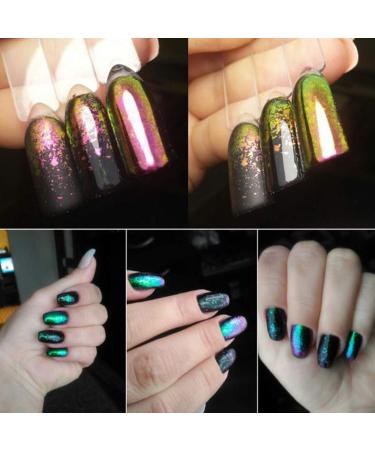 Iridescent Chameleon Nail Flakes Set - 6 Jars of Glittery Nail Art - Buy Online on SooperMarket.com