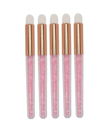 5pcs Glitter Crystal Lip Brush Lip Smudge Brush Professional Eye Shadow Brush for Under Eye Concealer Soft Lip Brush for Travel Round Head Portable Fiber Wool Lash Brush for Makeup