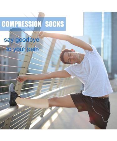 Actinput Compression Stockings for Men & Women - 4 Pairs of Colorful Support Socks for Sports Travel Running and Nursing | Size S-M - Buy Online on SooperMarket.com