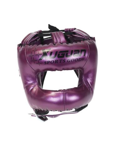 Dickly boxing head cover muay thai kickboxing headgear waterproof for children and adults head protection facial protection for grappling boxes violet L