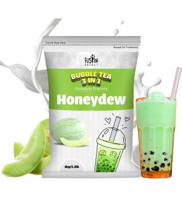 Fusion Select 2.2lb Tea Powder Honeydew Flavored-3-in-1 Drink Powder with Cream & Sugar - Instant Pre-Mixed Beverage for Hot or Cold Blends or Yummy Frappes (Honeydew)
