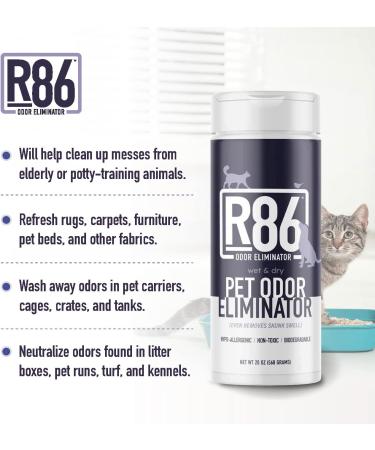 R86 Pet Odor Eliminator - Neutralize Litter Box & Carpet Odors, Skunk Spray, Air & Fabric Odor - Safe on Paws - Natural Granular Formula - Use Wet or Dry - Buy Online on SooperMarket.com