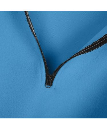 Solid Blue Oversized Half Zip Sweatshirt for Women | 2022 Fall Fashion Top - Buy Online on SooperMarket.com