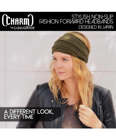 CHARM Japanese Headband 2-Pack - Men's Head Wraps Elastic Bandana for Workout, Women Hair - Black & Dark Gray - Buy Online on SooperMarket.com