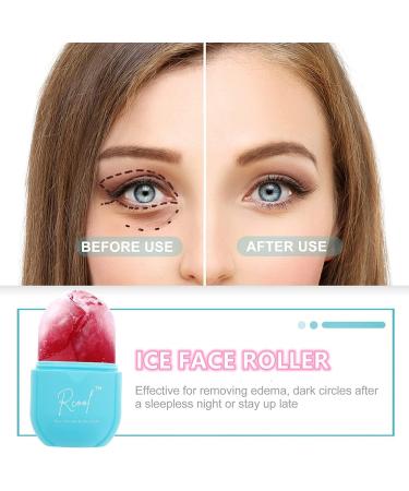 Rcool Ice Face Roller & Gua Sha - Premium Facial Massager for Youthful Skin Reduce Fine Lines Shrink Pores & Acne - Blue Ice Roller for Face & Eyes - Buy Online on SooperMarket.com