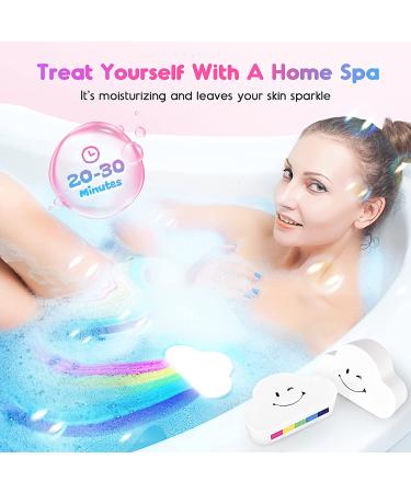 Ribivaul Rainbow Bath Bombs XXXL Size 6.5 oz - Set of 3 Handmade Bath Bombs for Kids - Natural Ingredients - Colorful Bubbles - Great Gift Idea for Halloween & Christmas - Buy Online on SooperMarket.com