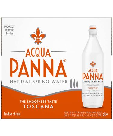 Acqua Panna Natural Spring Water, 25.3 FL OZ Plastic Water Bottles (12 Count) 25.3 fl oz Pack of 12