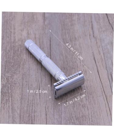 Premium Steel Double Edge Safety Razor for Men - Textured Design Solid Wood Handle Perfect for a Close Shave - 1 Count - Buy Online on SooperMarket.com