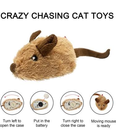 2 Pack Interactive Cat Toys - Feather Squeaky Bird & Mouse Kitten Plush Toys - Motion Activated Melody Chaser - Ideal for Indoor Cats - Three Dogs & A Cat - Buy Online on SooperMarket.com