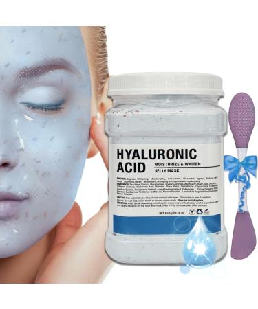 Jelly Mask Powder for Facials Care Hyalorunic Acid Moisturizing Jelly Face Mask Jelly Masks for Facials Professional Hydro Jelly Mask DIY Spa Mask with Double-ended Silicone Brush 23 Fl Oz Blue