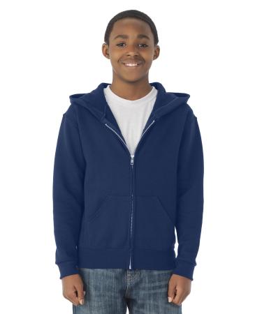 JERZEES Youth Nublend Fleece Sweatshirts & Hoodies, Cotton Blend, Sizes S-XL Hoodies Medium Full Zip - Navy