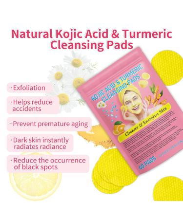 Turmeric Face Scrub Cleansing Pads - Deep Clean Exfoliating & Tone Balancing - 40 Pcs Pink for Glowing Skin - Buy Online on SooperMarket.com