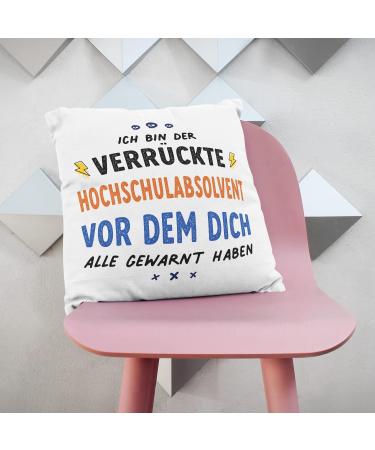 MUGFFINS GRADUATE man Cushion Padding included - in German - Dich alle gewarnt haben - Funny gift - Pillow: cover and filling 15.7x15.7 inches Hochschulabsolvent - Buy Online on SooperMarket.com