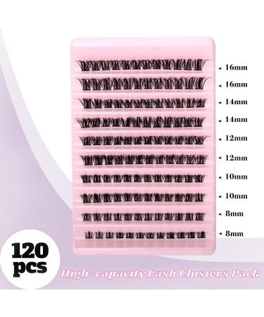Riya Lash Clusters 120Pcs DIY Eyelash Extensions | Natural Look Wispy Lashes 8-16MM D Curl Individual Reusable Fluffy Extensions - RY-01 - Buy Online on SooperMarket.com