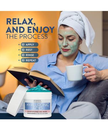 Advanced Clinicals Hyaluronic Acid Gel Mask - Hydrating & Brightening Anti-Aging Facial Mask (Pack of 2) - 5 Fl Oz Each - Buy Online on SooperMarket.com