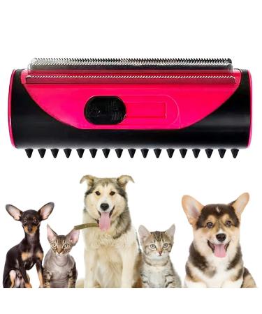 Dog Brush Cat Brush Grooming Comb 3-in-1 Deshedding and Undercoat Brush Pet Dematting Comb Pet Grooming Tool with Cleaning Button for Cat Dog Horses Shedding Brush (Pink)
