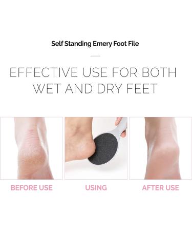 F3 Systems Self-Standing Emery Foot File: Double-Sided Pedicure Tool for Cracked Heels - Wet & Dry Feet Care - Hygienic Exfoliating Callus Remover & Foot Scrubber - Buy Online on SooperMarket.com