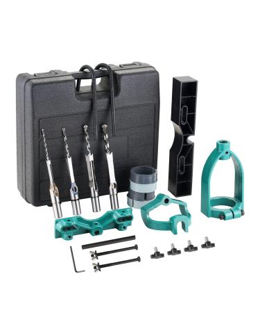 YUCHENGTECH Bench Drill Locator Set Woodworking Bench Mortiser Square Hole Chisel Drilling Machine Mortising Bench Drill Tool for Mortising Chisels with 4 Bits Steel