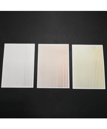 Gold 3D Nail Sticker Stripe Lines Adhesive Striping Tape Nail Art Gold Silver 3Pc Nail - Buy Online on SooperMarket.com