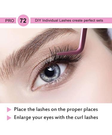 Cluster Lashes 72 Pcs Individual Lashes Lash Clusters DIY Eyelash Extension Natural Lashes Super Thin Band Reusable Soft & Comfortable (D-14mm) 14 mm Natural - Buy Online on SooperMarket.com