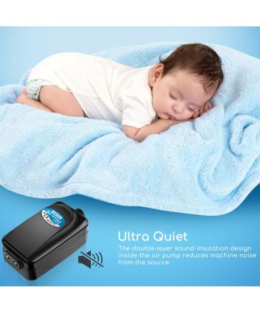 Nobleza Quiet 8W Aquarium with Double Valve & Adjustable Air Pump Efficient 2*3.5L/MIN Oxygen Supply - Buy Online on SooperMarket.com
