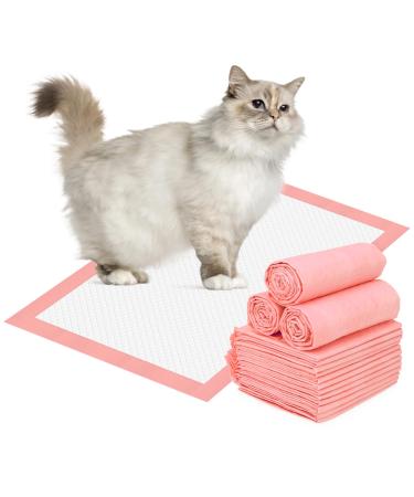 PWEZON Disposable Litter Box Liners 50 pcs Super Absorbent Training Pads 6-Layer Leak-Proof Cat Litter Liners 45 x 33 cm Cat Litter Box Liners for Cat Breeze Litter System (Pink)