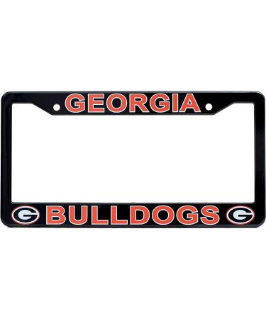 Georgia Bulldogs License Plate Frame Cover Black Slim Design 12.25 x 6.25 | EliteAuto3K Perfect Gift for Sports Fans - Buy Online on SooperMarket.com