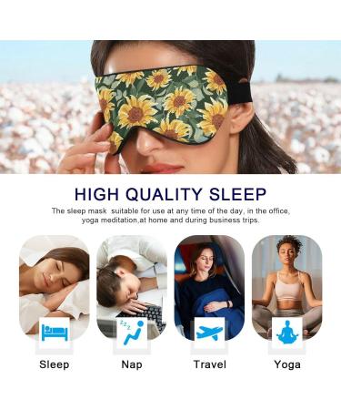 Haskirky Light Blocking Eye Mask for Deep Sleep | Breathable & Adjustable | Men and Women | Travel, Yoga, Meditation | Office Goodies | Spring Sunflowers - Buy Online on SooperMarket.com