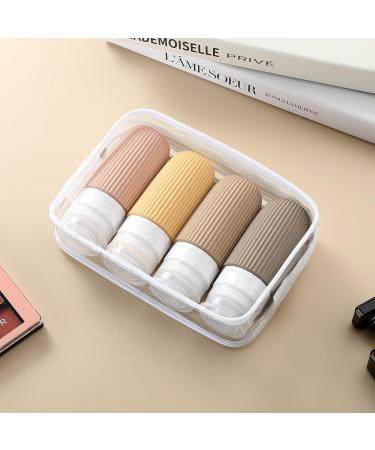 Gemice Travel Bottles for Toiletries CAA Approved 60ml Silicone Travel Bottles Leak Proof Squeezable Travel Size Containers Travel Essentials for Lotion Soap Liquid Shampoo BPA Free(4 Pack) Apricot - Buy Online on SooperMarket.com