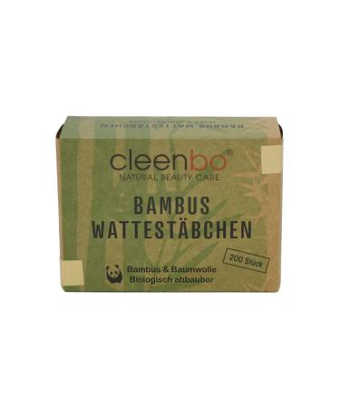 Cleenbo Bamboo Wattstabchen - Eco-Friendly Cotton Swabs 200 Pack | Sustainable Plastic-Free Cleaning Swabs in Recyclable Packaging - Buy Online on SooperMarket.com