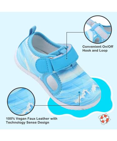 Besroad Kids Water Sport Shoes Toddler Outdoor Quick Dry Aqua Sneakers 6-6.5 Sea Wave - Buy Online on SooperMarket.com